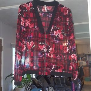 Zip up chiffon blouse